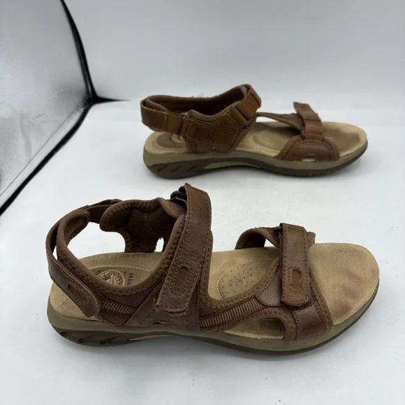 Earth Spirit Shoes Womens Size 10 Gelron 2000 Dewey Brown Leather Sandals - Picture 8 of 10
